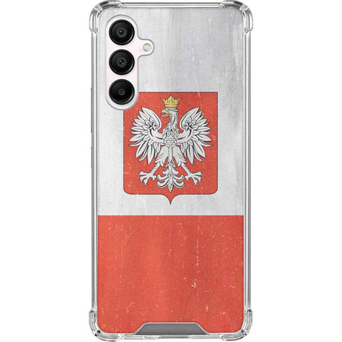 Poland Flag Distressed Galaxy A16 5G Clear Case